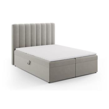 Szürke boxspring ágy tárolóhellyel 160x200 cm Gina – Milo Casa kép