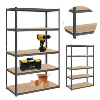 Szürke könyvespolc 5 polccal 180 x 90 x 40 cm kép