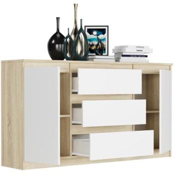 Tágas komód R-140-S3 - különböző színváltozatokban sonoma mix fehér kép