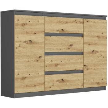 Tágas komód R-140-S4 - különböző színváltozatokban antracit mix artisan kép