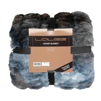 Takaró, bundaszerű, szürke - kék, poliészter - elasztán, 150x200 cm - SYLVARA kép