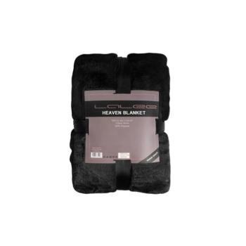 Takaró, fekete, poliészter, 150x200 cm - CALIN kép