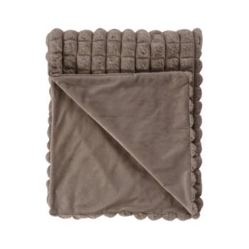 Takaró, négyzet mintás, barna, poliészter, 150x200 cm - ETHEREA kép