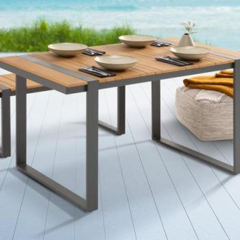 TAMPA barna műanyag étkezőasztal 123cm kép