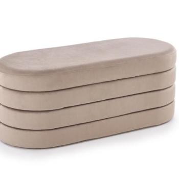 Tárolós pad, 110 cm, bézs - CITRONNIER kép