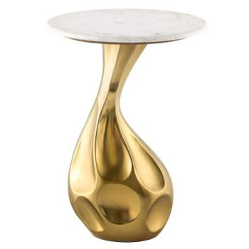 TEAR fehér márvány-arany lerakóasztal 60cm kép