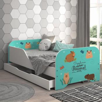 Teljes gyermekágy 140 x 70 cm matraccal és ráccsal - KAPIBARA ANIMALS kép