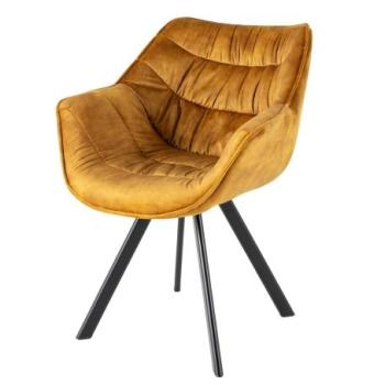 THE DUTCH COMFORT mustársárga bársony karosszék kép