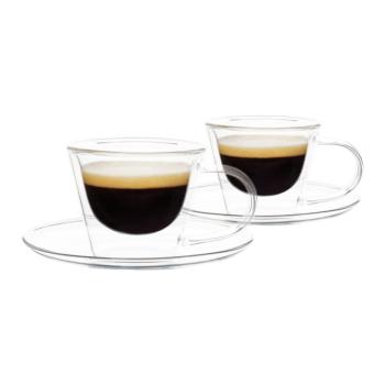 Thermo espresso csésze  pohár csészealjakkal, 2db, 80ml, HOTCOOL TYP 4 kép