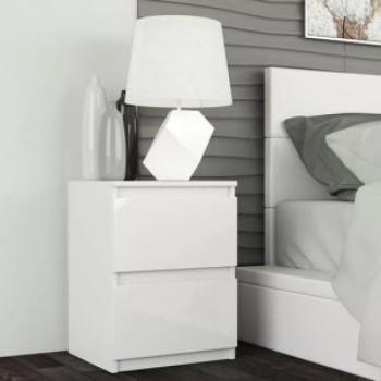 Thirassia M2 éjjeliszekrény, 30x40x30 cm, fényes fehér kép