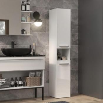 Thirassia Nel I fürdőszoba szekrény, 31x174x30 cm, fényes fehér kép