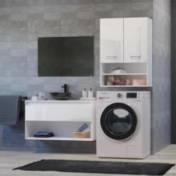 Thirassia Pola mini DK felső fürdőszoba szekrény, 64x90x30 cm, fényes fehér kép