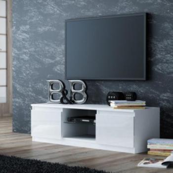 Thirassia RTV140 TV állvány, 140x36x40 cm, fényes fehér kép