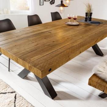 THOR barna tömörfa étkezőasztal 200cm kép