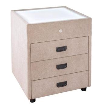 TOULOUSE LED bézs bársony éjjeliszekrény kép