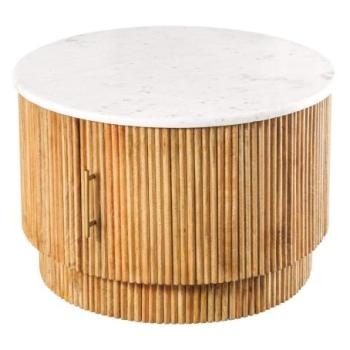 TRES CHIC fehér márvány dohányzóasztal kép