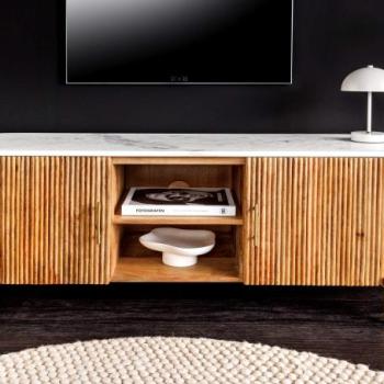 TRES CHIC fehér márvány tv szekrény kép