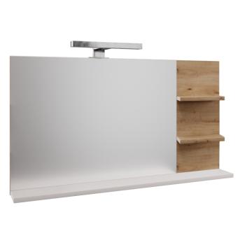 Tükör LED világítással, fehér/artisan tölgy, CUBO CUB04 kép