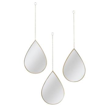 Tükör szett, 3db-os, csepp alakú, arany színű műanyag kerettel - GOUTELETTE kép