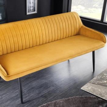 TURIN mustársárga bársony ülőpad 160cm kép