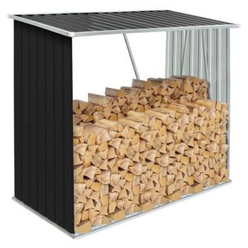 Tűzifa tároló, antracit/fehér, 163x82x160 cm, DARYL TYP 1 kép
