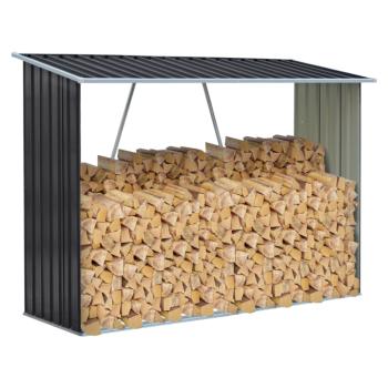 Tűzifa tároló, antracit/fehér, 217x82x154 cm, DARYL TYP 2 kép