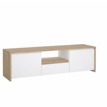 TV-asztal, hickory tölgy/extra magasfényű fehér, NEXT 50315 kép