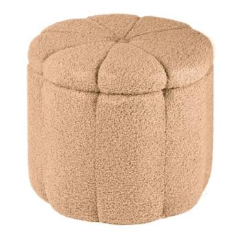 Ülőkés buklé tároló puff, barna - ROSACE kép