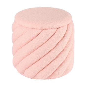 Ülőkés buklé tároló puff, blush rózsaszín - TOURNI kép