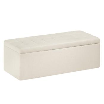 Ülőkés szövet tároló puff, 130 cm, könnyen mosható, bézs - MADISON kép