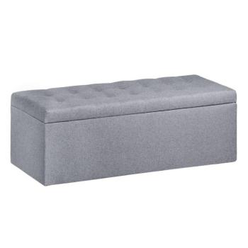 Ülőkés szövet tároló puff, 130 cm, könnyen mosható, szürke - MADISON kép
