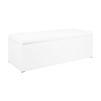 Ülőkés tárolós pad, műbőr 130x46 cm, fehér - MADISON kép