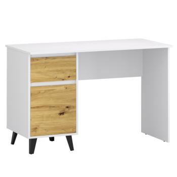 Univerzális PC-asztal, fehér/artisan tölgy, BOGAN 1D1S/120 kép