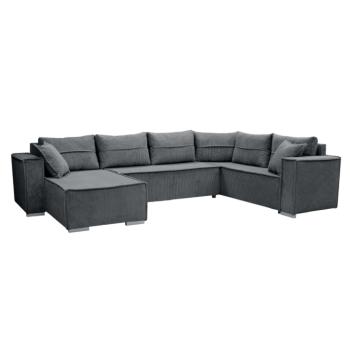 Univerzális sarokkanapé, sötétszürke, COLIN U UNI kép