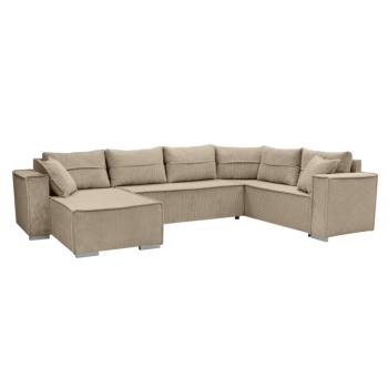 Univerzális sarokkanapé, világosbarna, COLIN U UNI kép