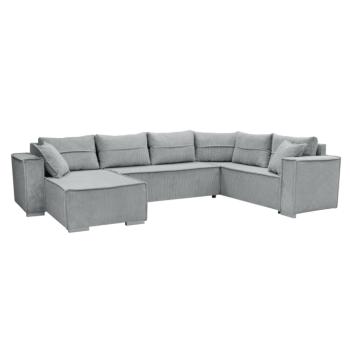 Univerzális sarokkanapé, világosszürke, COLIN U UNI kép