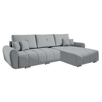 Univerzális ülőgarnitúra, világosszürke szövet, LONGA ROH kép