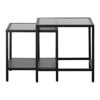 Üveg tárolóasztal szett 2 db-os 50x50 cm Bronco – Unique Furniture kép