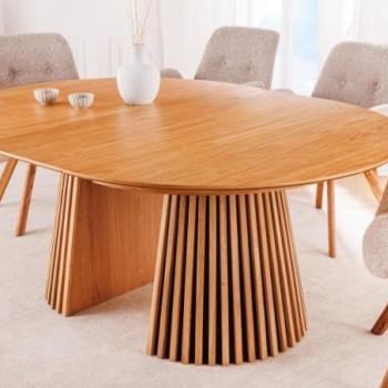 VALHALLA WOOD barna tölgyfa étkezőasztal 120-160-200cm kép