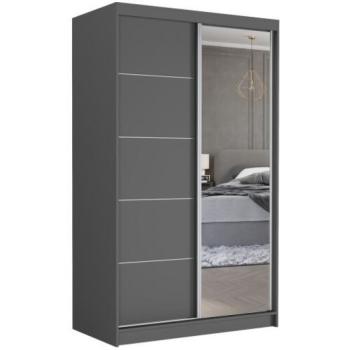 VEGA I. 120×200×60cm tolóajtós szekrény tükörrel – antracit kép
