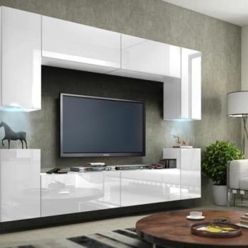 Venezia Concept C1 nappali faliszekrény sor - 240 x 170 cm (magasfényű fehér) kép