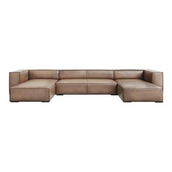 Világosbarna bőr sarokkanapé ("U" alakú) Madame – Windsor & Co Sofas kép