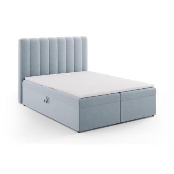 Világoskék boxspring ágy tárolóhellyel 160x200 cm Gina – Milo Casa kép