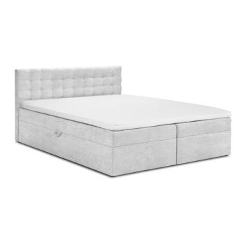 Világosszürke boxspring ágy tárolóhellyel 180x200 cm Jade – Mazzini Beds kép