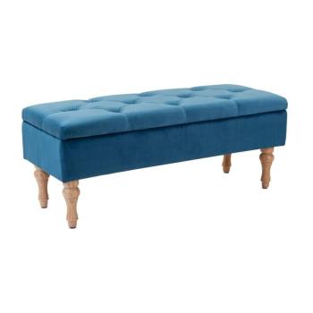 Vintage stílusú tárolós ülőpad, kék - PETIT PALAIS kép