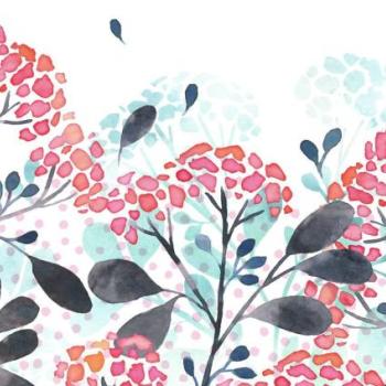 Virágmintás tapéta, nyári és téli színek, 400x250 cm, rózsaszín - fekete - világoskék - KALINKA kép