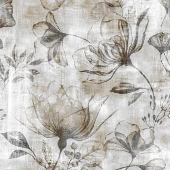 Virágokat ábrázoló kopott hatású tapéta, 200x250 cm, szürke - bézs - fekete - MADERE kép