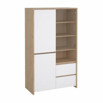 Vitrin, hickory tölgy/extra magasfényű fehér, NEXT 50317 kép