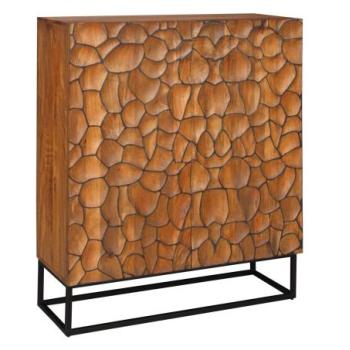 VULCANO barna mangófa mozaik tálalószekrény 120cm kép