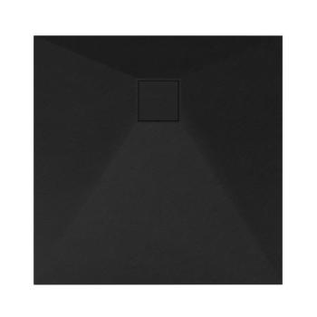 Welland kőhatású zuhanytálca szifonnal 80 x 80 cm - fekete (GT-8080SS) kép